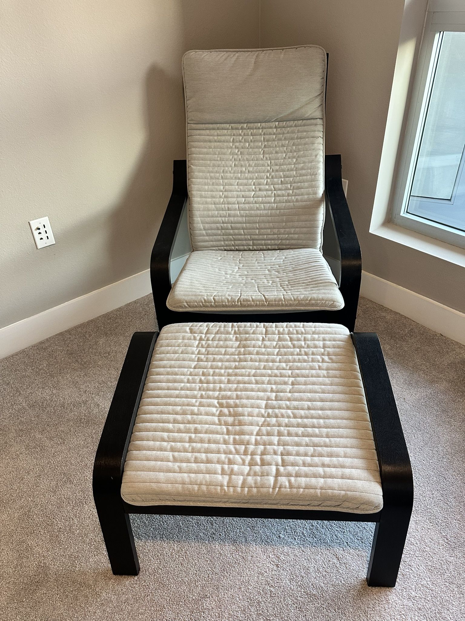 IKEA POÄNG armchair and ottoman