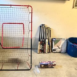Baseball Bats Balls Net