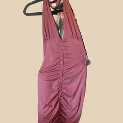 Pink Halter Dress L