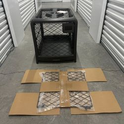 New Open Diggs Charcoal Revol Dog Crate Kennel Medium 2 Door Divider Heavy Duty
