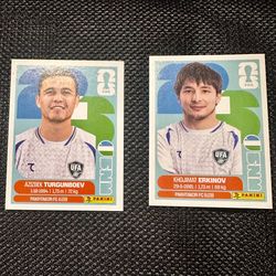 2026 FIFA World Cup Stickers AZIZBEK TURGUNBOEV KHOJIMAT ERKINOV Uzbekistan