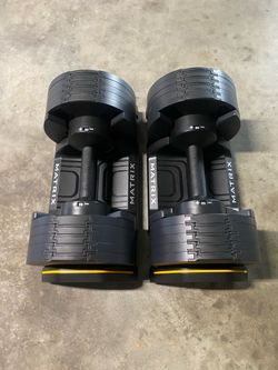 Pair of 50 lbs MATRIX “DB50” Adjustable Dumbbells / Weights 5-50 lbs 100 lbs total