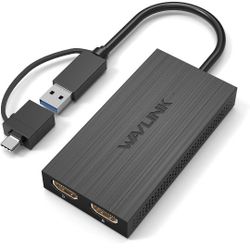 WAVLINK USB 3.0 USB C To HDMI Adapter for Dual Monitor/Projector/HDTV