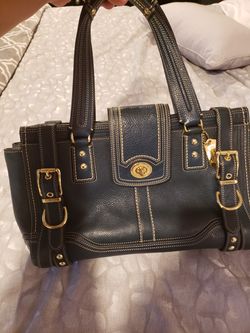 Authentic Coach leather handbag. Part of a limited collection. Style #11086 navy