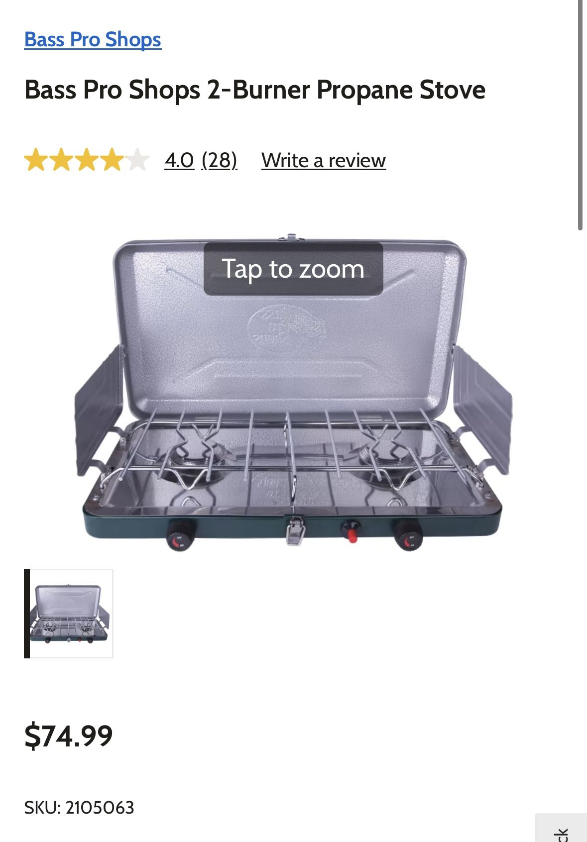 2 Burner Camping stove With Propane Hose