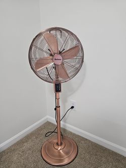 Holmes 16" Standing Pedestal Fan with Remote – Rose Gold/Copper Finish