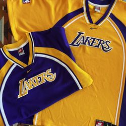 NBA Vtg 90’s Nike Set of 2 Los Angeles Lakers Warm Up Shooting Jersey Men’s L