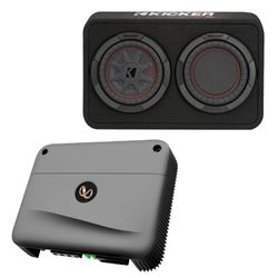 Dual 8” Kicker Subwoofer And Amp 