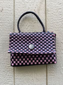 Pink and Black Checkered Purse