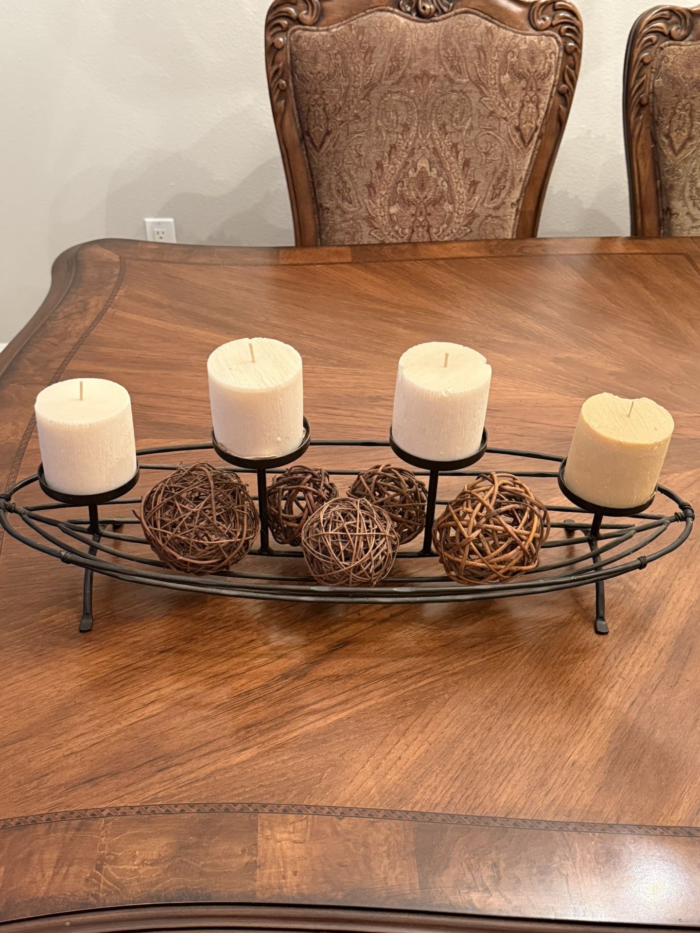 Candle Holder with Decorative Balls sale $10 dollars