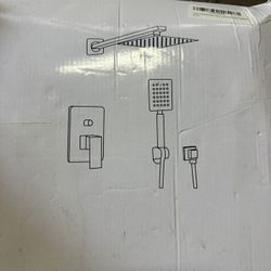 Wall-mounted 8” Rainfall + Handheld Shower System Color Matte Black