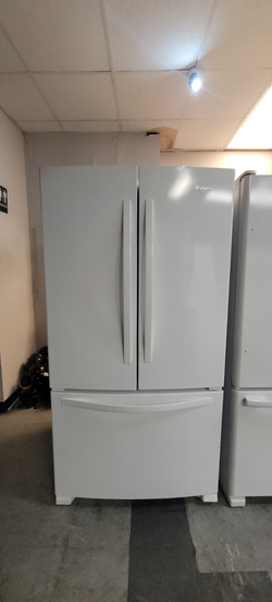 Whirlpool French Door Fridge – White, Bottom Freezer