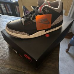 Jordan Black Cement 3 New In Box Size 9.5 