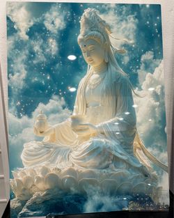 Quan yin on metal print
