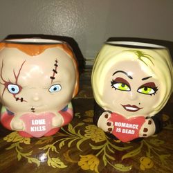 Chucky And Tiffany Ceramic Valentines Mugs
