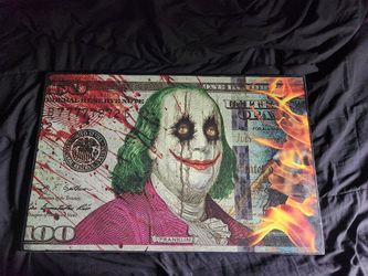 Joker 100 Dollar Bill Art