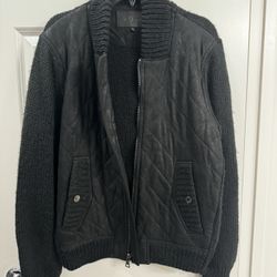 7 for All Mankind Men Black Bomber Jacket (new) Size S