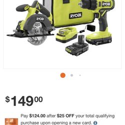 Ryobi Skill Saw And Drill Set