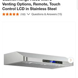 900 CFM Ducted Under Cabinet Range Hood with 3- Venting Options, Remote, Touch Control LCD in Stainless Steel
(102) > Questions & Answers