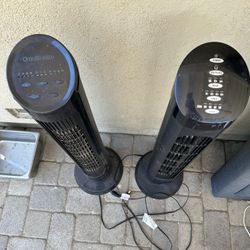 2x Stand up fan with remote 