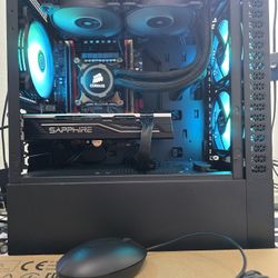 Gaming pc desktop computer intel xeon, rx 570, 16 gb ram, nvme, hdd, wifi argb corsair bundle 