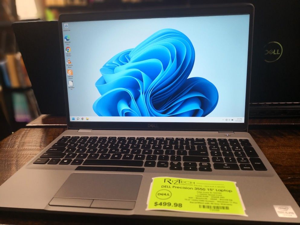 DELL Precision 3550 15" Laptop
Intel Core i5-10310U
1.70GHz Quad Core
16GB RAM 256GB SSD
WiFi
Bluetooth
HDMI
Backlit KB