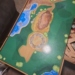 Huge Lot Of Train Tracks And Table