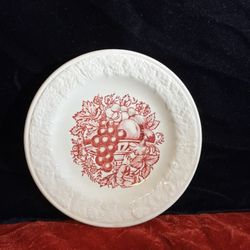 Small Red And White Harvest Plate 