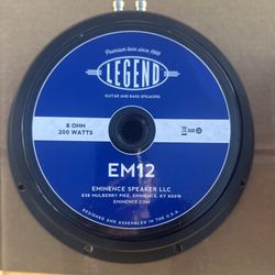 Eminence Legend EM12 12" 200w 8Ohm Speaker