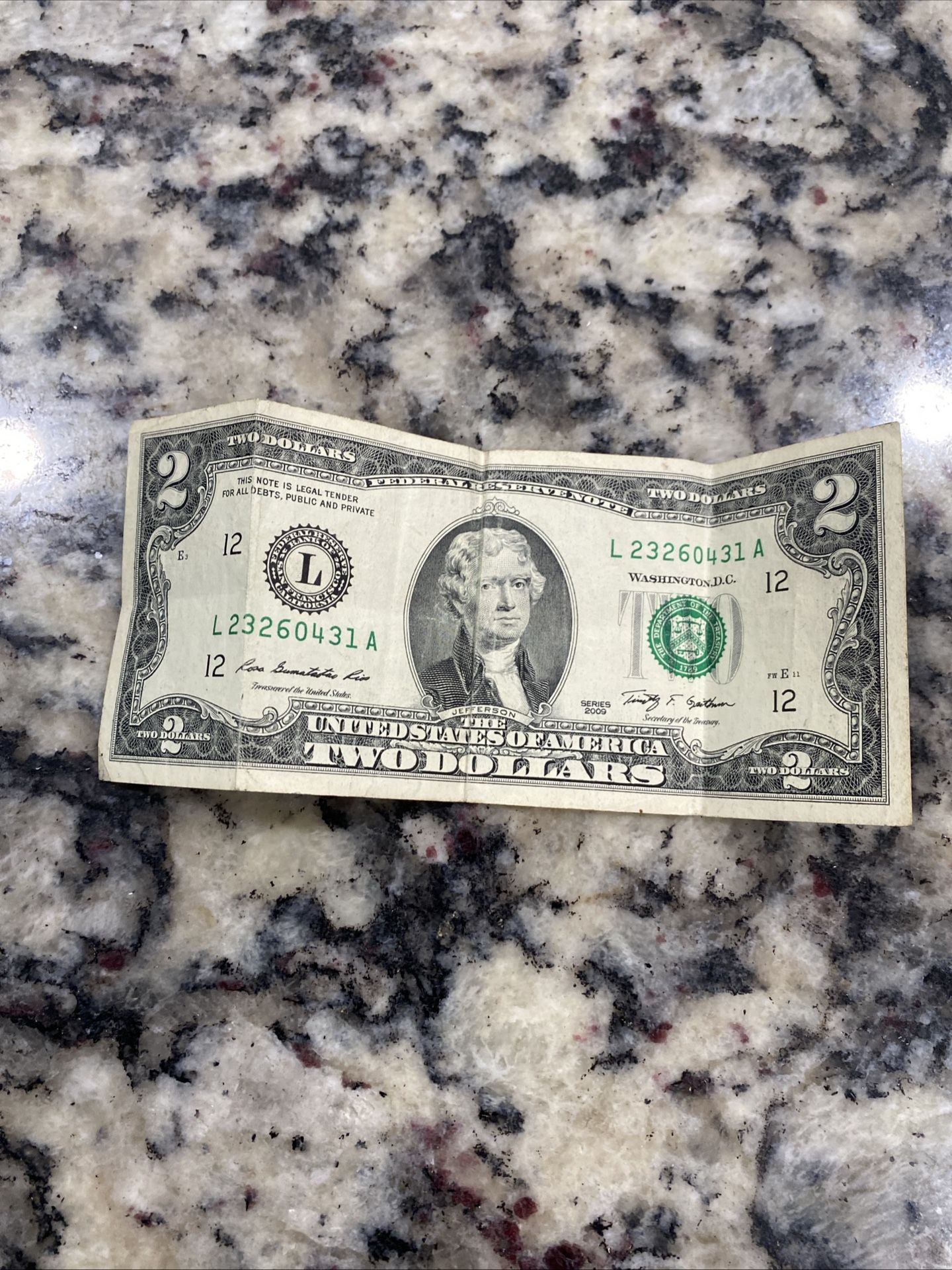 2 2 Dollar Bill 1976 And 2009
