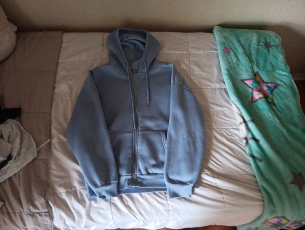 Blue Zip Up Hoodie