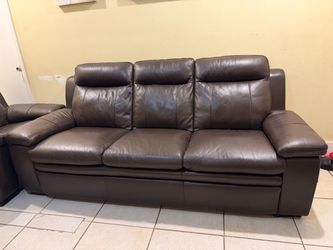 Dark Brown Leather Sofa
