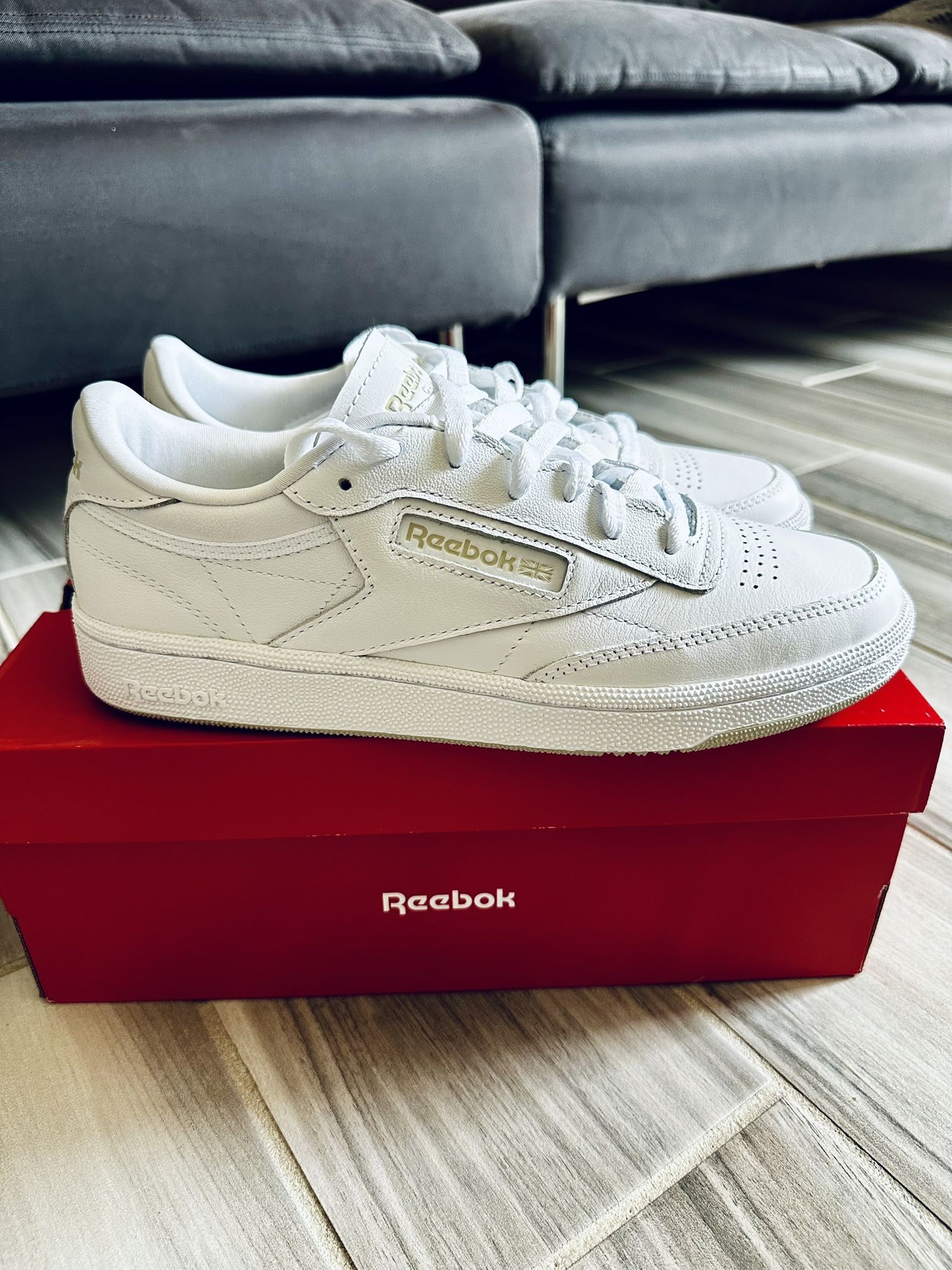 Women's Reebok Club C 85 Casual Tennis Shoes - White White Beige - Size 7.5, 9