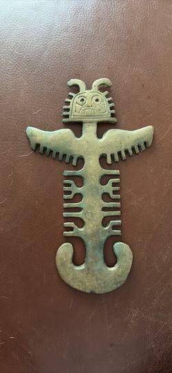 Vintage pre Colombian tribal brass ornament
