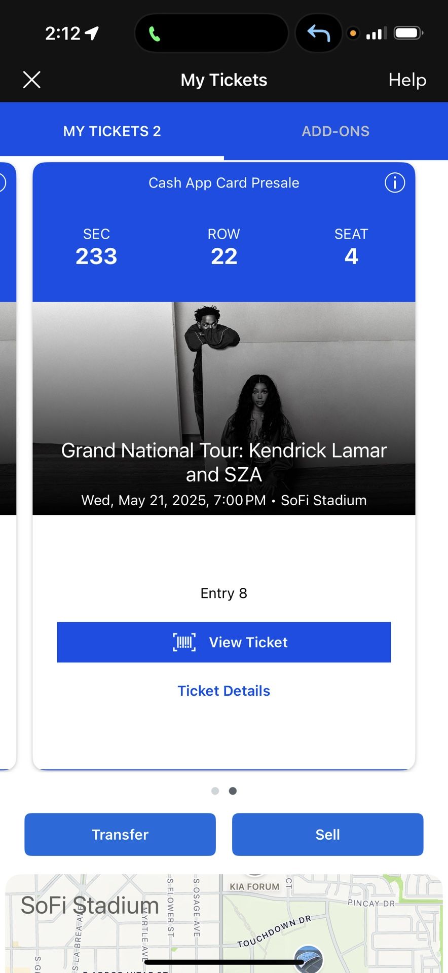 2 Kendrick Lamar Tickets MAY 21st