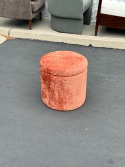 Joybird Quinn Petite Storage Ottoman (Plush Terra Rose)