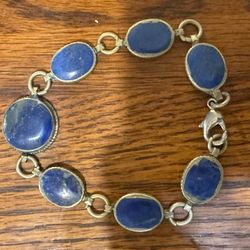 Lapis, natural stone, silver bracelet