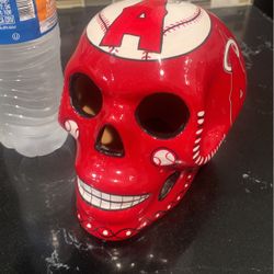 Anaheim Angels Dia De Los Muertos Ceramic Skull