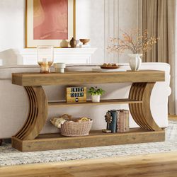 70.9" Console Table, 3-Tier Entryway Couch Table Behind Sofa