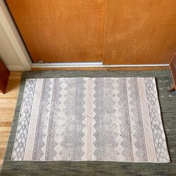 Blush and Beige Creme Woven Flat Weave Cotton Tribal Geometric Area Rug