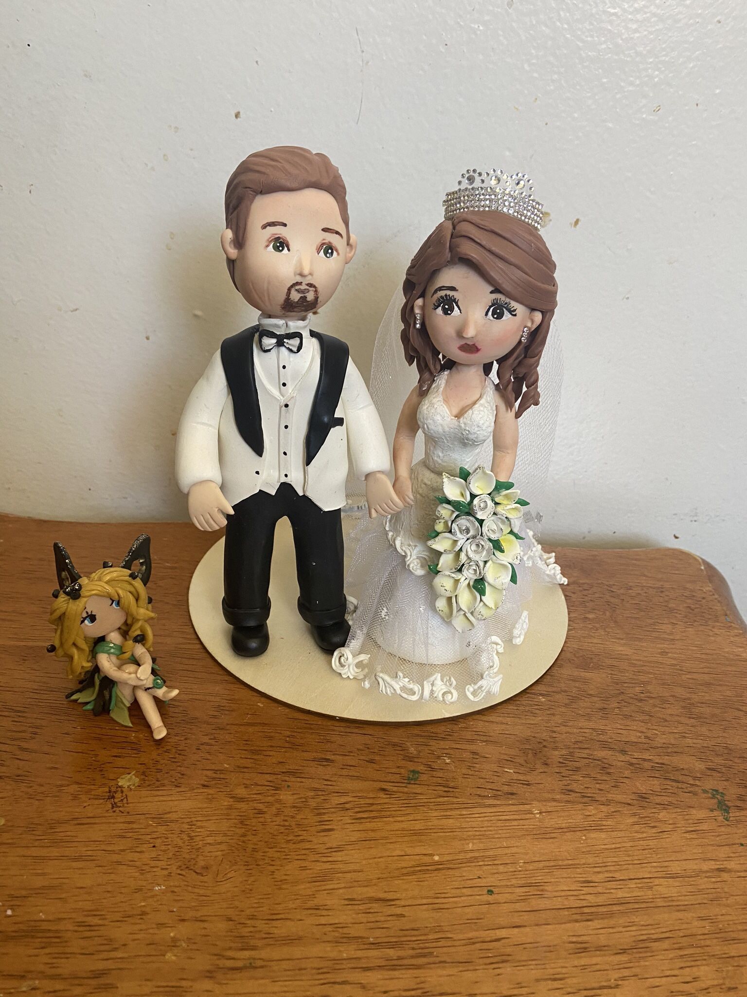 Adorno De Pastel Novios Personalizados (Handmade) Migajón Artesanal