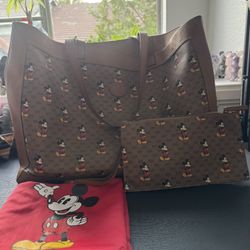 Gucci x Disney Vintage GG Supreme Monogram Mickey Mouse Large Shopping Tote