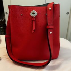 Kate Spade Red Orange Bucket Bag
