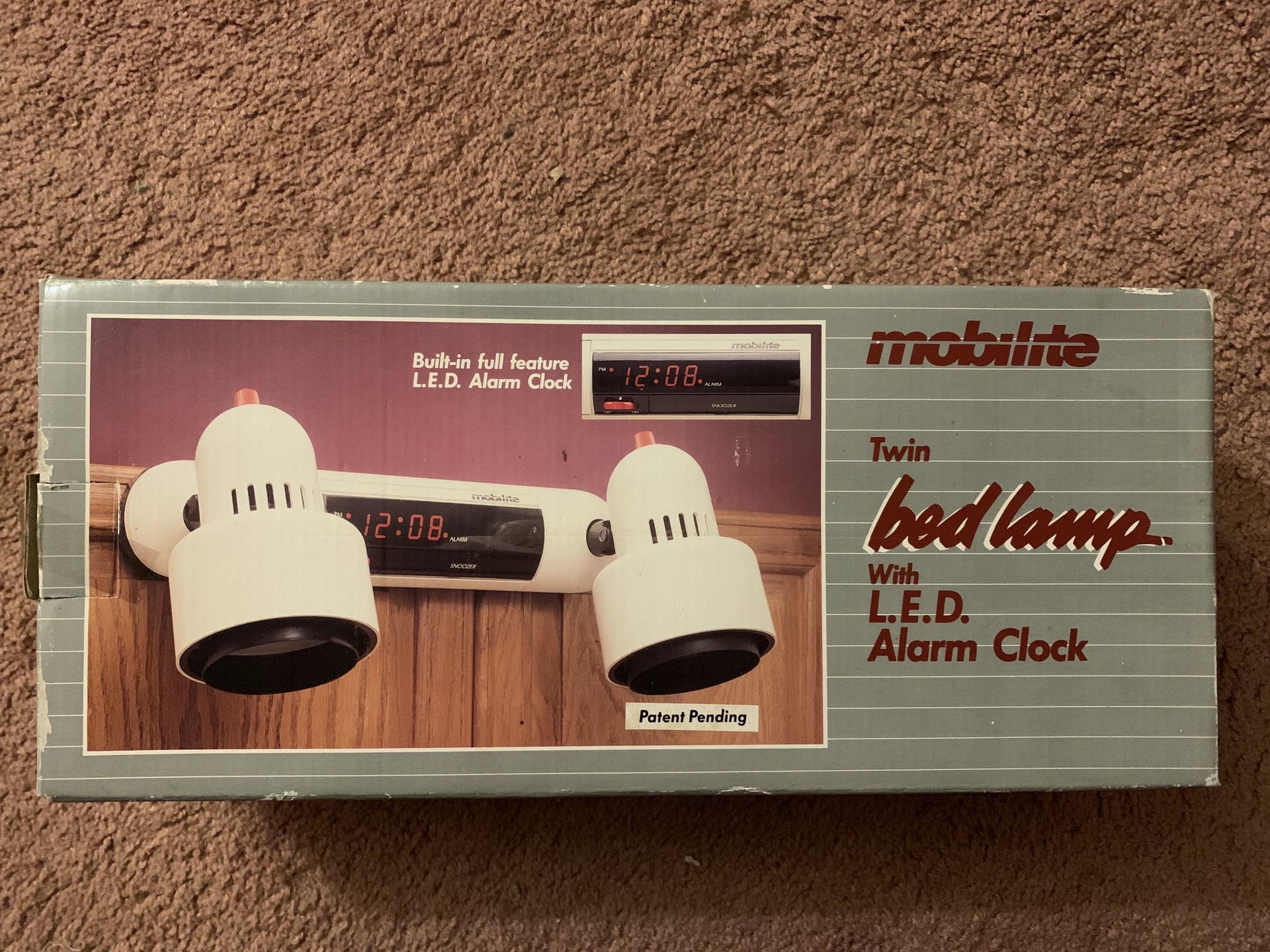 Twin Bed Lamp with LED Alarm Clock