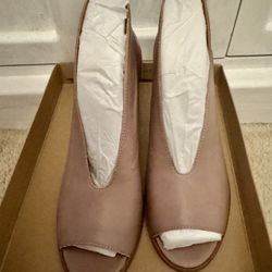 Rose Lucky Brand Leather peep toe boots