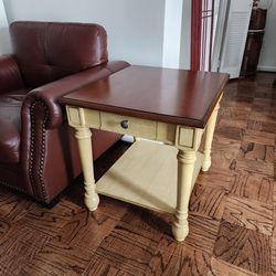 Brand New Two Tone Wood End Table 