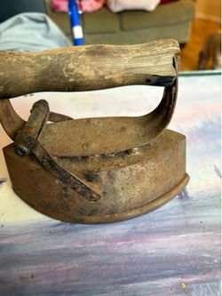 2- Antique vintage asbestos sad iron