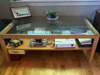 Glass top coffee table