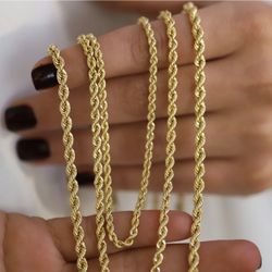 18K Gold Plated Rope Chain