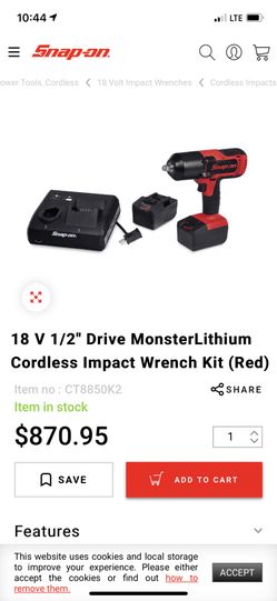 1/2 Snap on Impact Cordless Gun